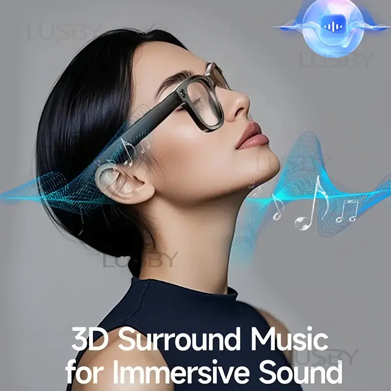 LUSBY Smart AI Camera Glasses, 8MP Video Recording, 160+ Languages Real-Time Translation, Bluetooth Audio Sunglasses
