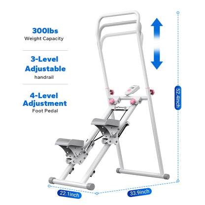 Merach Stair Stepper with Handlebar – 330 lbs capacity, adjustable pedals, compact vertical climber for full-body home/outdoor use.