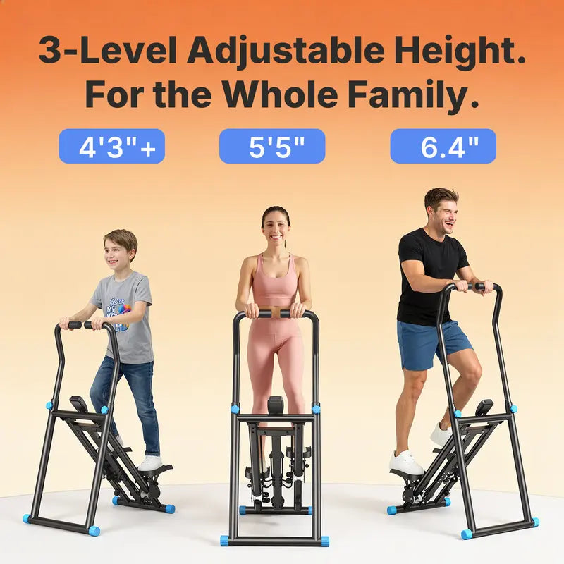 Merach Stair Stepper with Handlebar – 330 lbs capacity, adjustable pedals, compact vertical climber for full-body home/outdoor use.